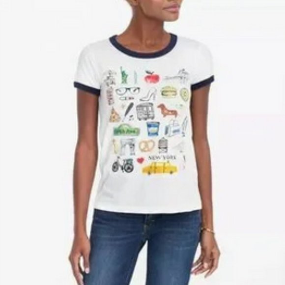 J. Crew Graphic NYC T-Shirt SZ XS - Picture 1 of 11